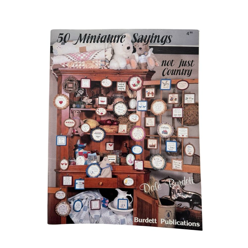 Vintage 50 Miniature Sayings Not Just Country Cross Stitch Design Book Burdett